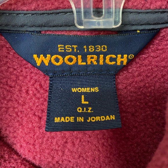 Woolrich Womens Large Fleece Vest Full Zip Sweater Zip Pockets Rose Colored - Picture 5 of 5